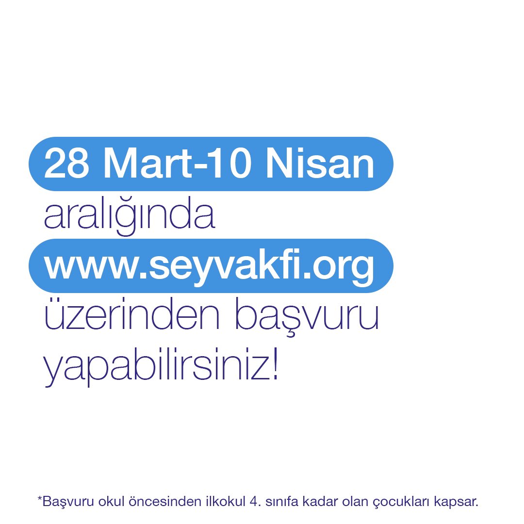 Sey Vakfı’nın burs başvuruları başladı! 
28 Mart - 10 Nisan tarihleri arasında  seyvakfı.org adresinden başvurabilirsiniz!
<a href="/seyvakfi/">Semra & Enver Yücel Vakfı</a> 

seyvakfi.org/burs-basvuru/