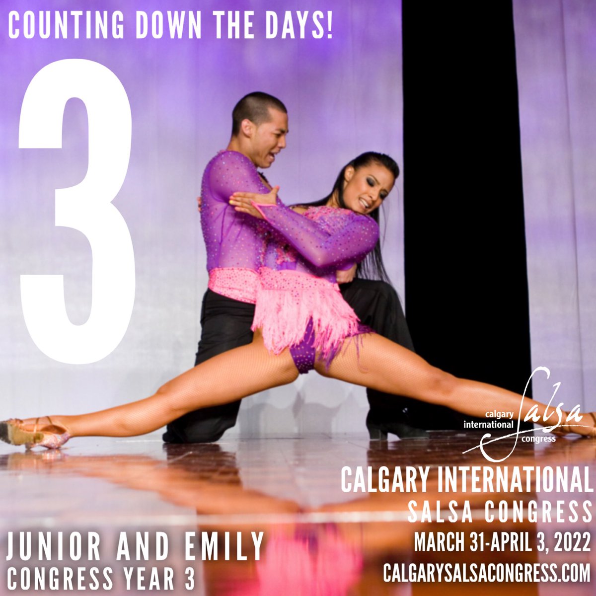 CalgarySalsaCon's tweet image. 3 days until the return of the Calgary International Salsa Congress!
Dust off your dance shoes!
#yycsalsa #yycarts #iamdowntown @hyattcalgary #thingstodocalgary #yyc #calgary