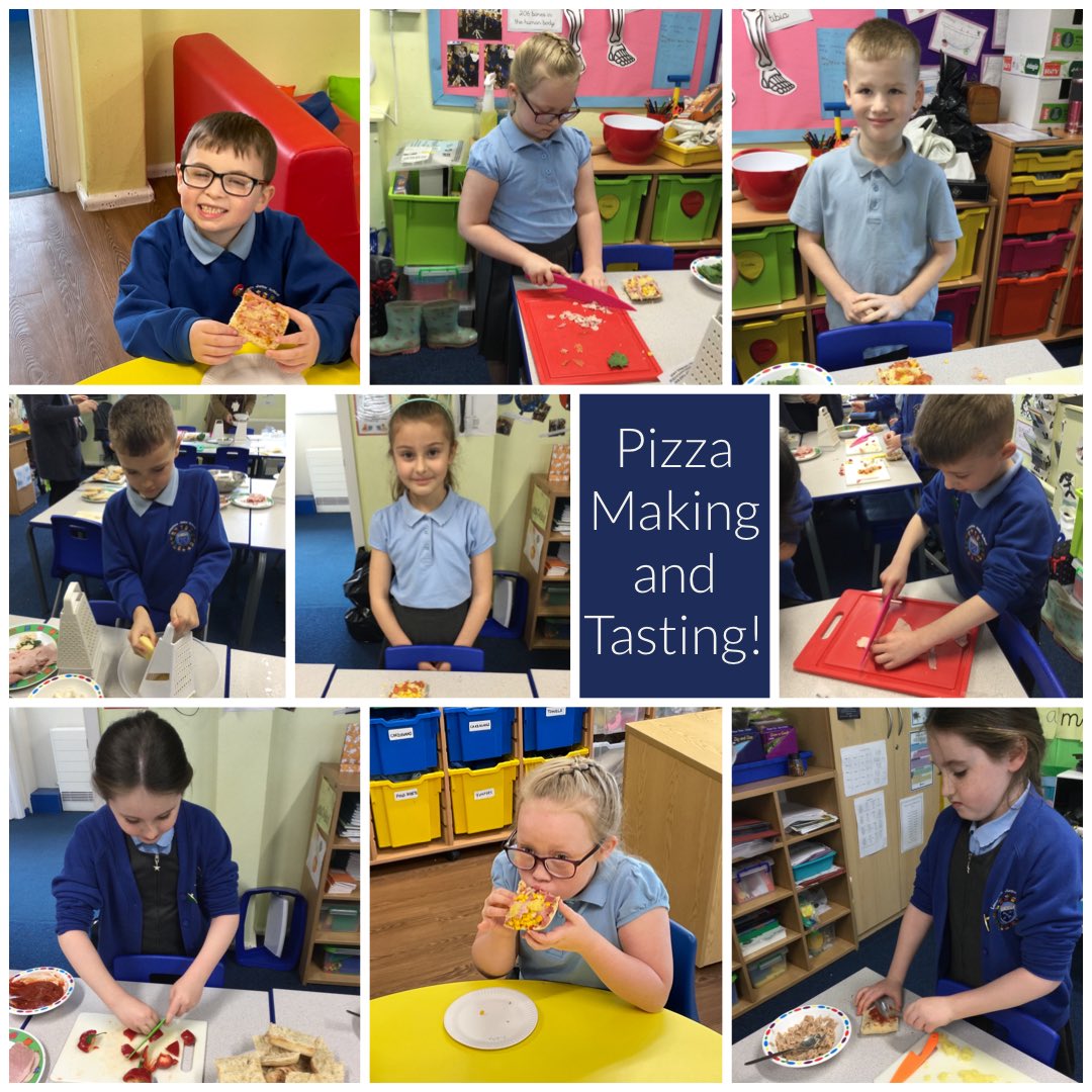 Class3wade's tweet image. Today, we have been making our healthy pizzas, tasting them and evaluating them.  Lots of fun together too, great teamwork 3W.