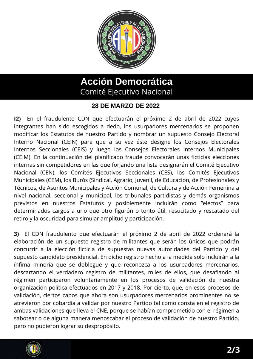 Acción Democrática tweet media