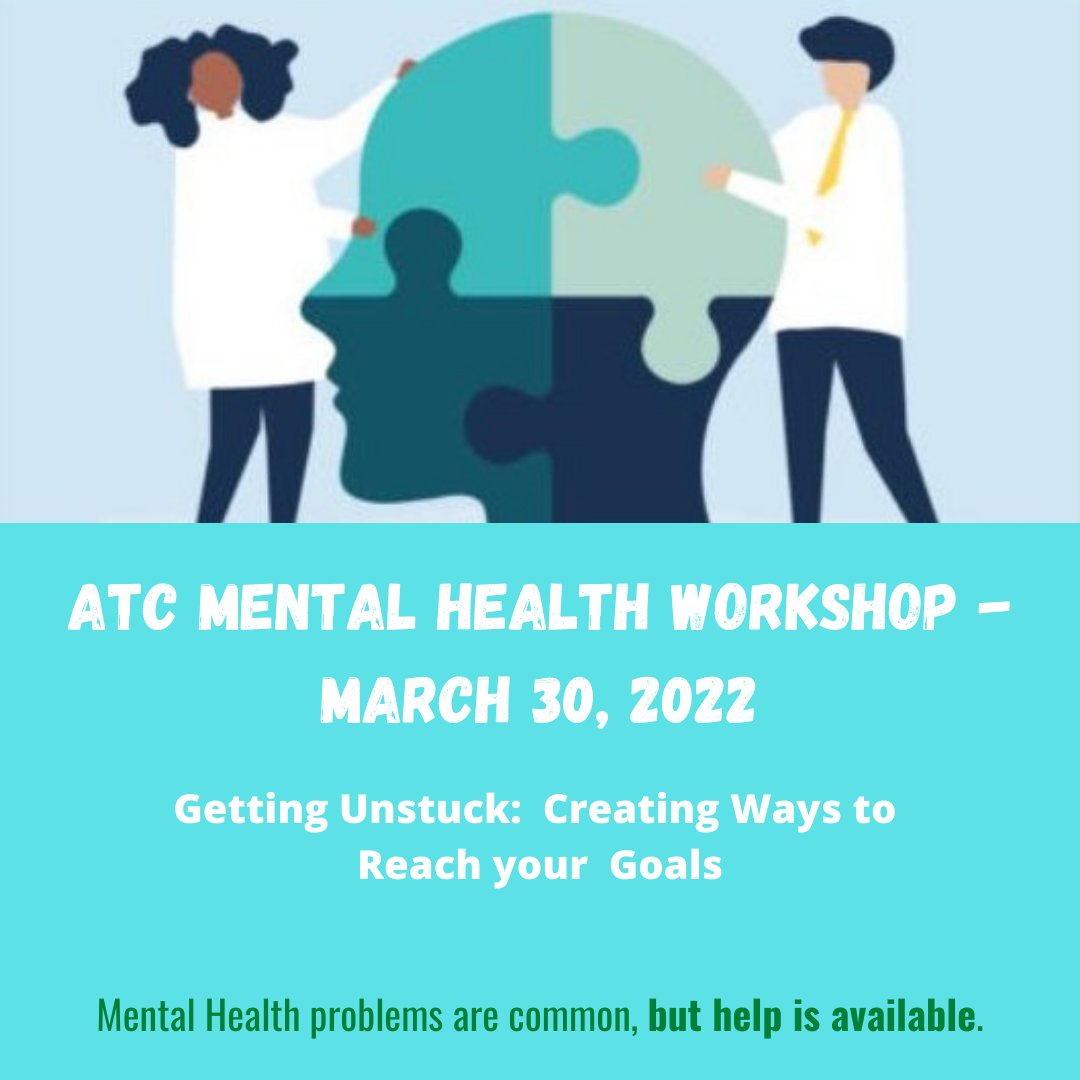 ATCTechCollege's tweet image. If you haven't registered for ATC's Mental Health Workshop on March 30, 2022 from 2:30 p.m. - 4:00 p.m., there is still time. To register, visit …cmentalhealthworkshop3.eventbrite.com.

For more information call Kim Fort at 754-321-5122.

#ATC #mentalhealth #atlantictech