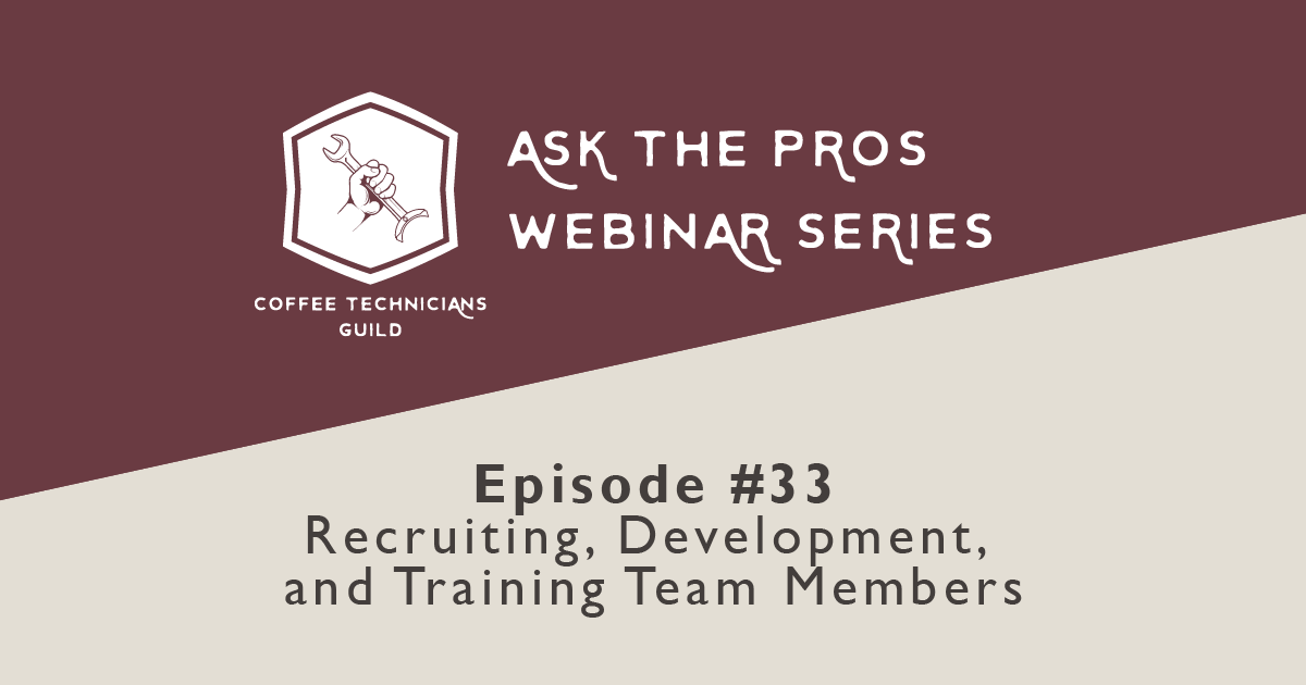 coffeetechguild's tweet photo. Episode #33 of Ask the Pros is Live on Friday, April 1! Join us to learn all about Recruiting, Development, and Training Team Members. 

📱 Sign up for the live webinar: https://t.co/ImfQsF57cS  

Can't wait? Catch up on seasons 1-3 on YouTube here: https://t.co/2aGtPl1BvH https://t.co/s2wFxoJv1P