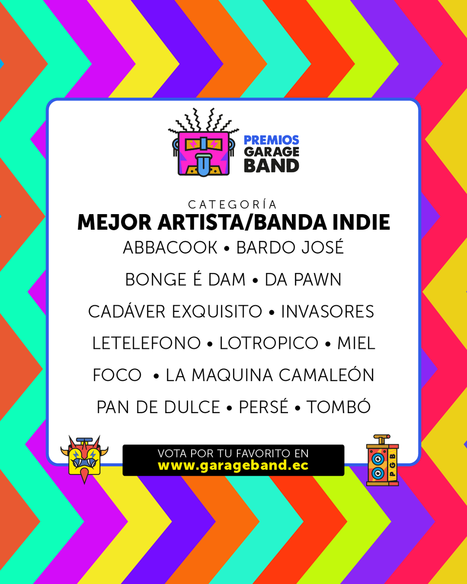 GarageBandEC's tweet photo. Las votaciones estarán abiertas hasta el 10 de abril. https://t.co/LhKv1U7CEh https://t.co/gSXw9Aeg1X