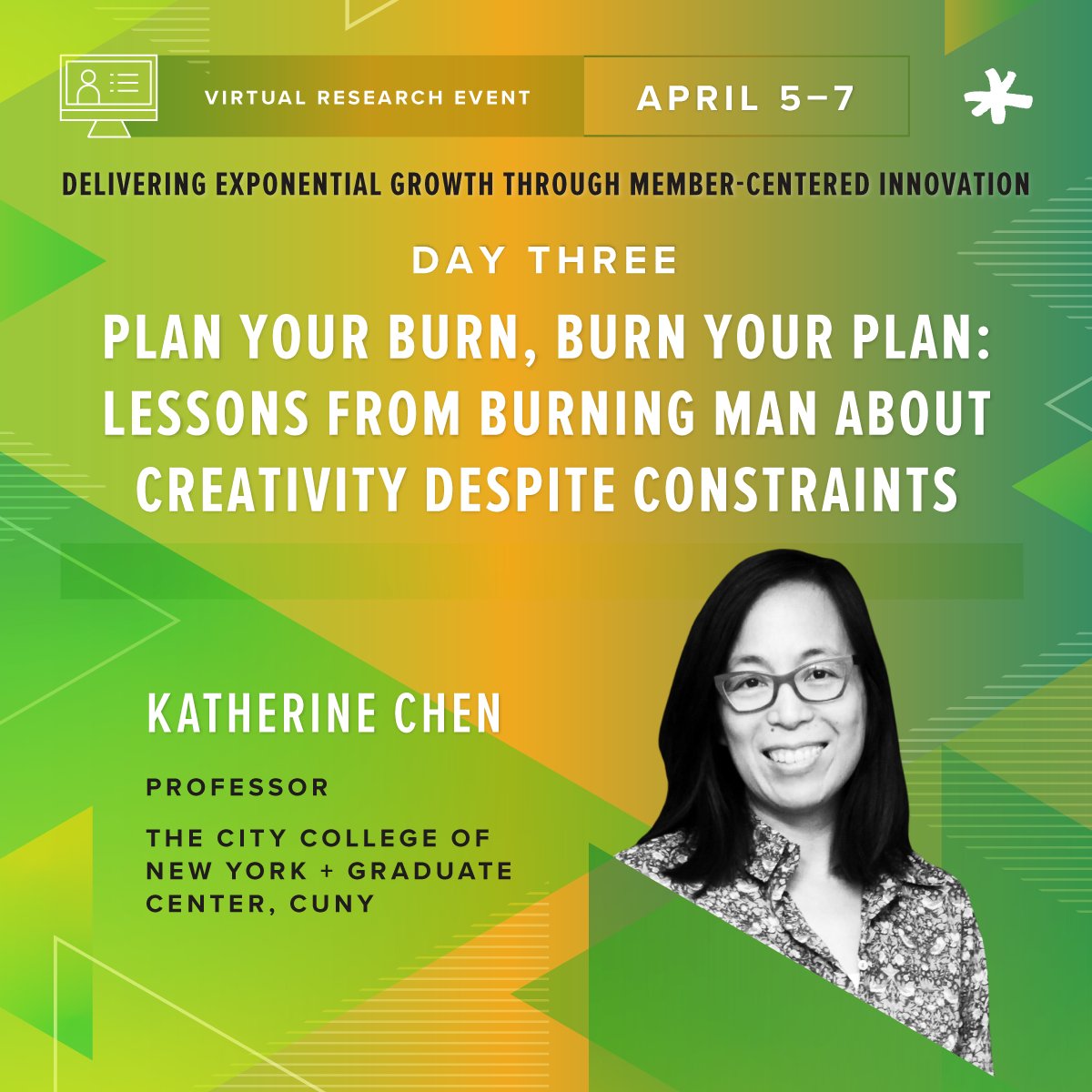 Burn your plan? Yes, you can learn lessons from Burning Man to enable creativity even when managing multiple constraints. Professor Chen will be presenting live on April 7 and you can register to watch with us virtually at filene.org/exponentialgro…