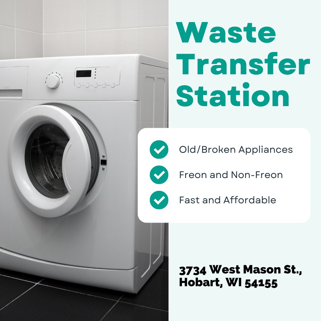 RecycleBrownCo's tweet photo. Not sure where to dispose of old or broken appliances? The Waste Transfer Station will take them!

A fast, convenient and affordable option for waste disposal. https://t.co/flyCwkGjwn https://t.co/hgSk7alEEW
