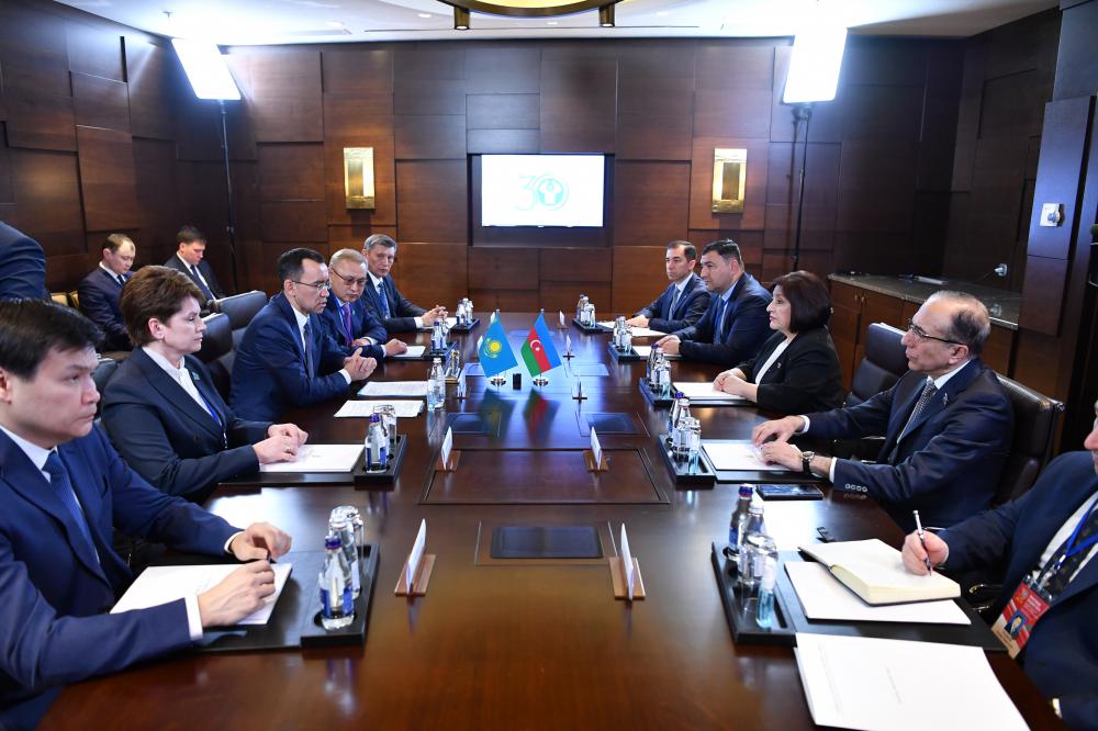 Speaker_Az's tweet photo. We had productive meeting with the Speaker of the Senate of the Parliament of the Republic of Kazakhstan 🇰🇿 Mr. @Ashimbayev . We discussed further development of the relations between our countries and parliaments. https://t.co/pFNmiM9j5k