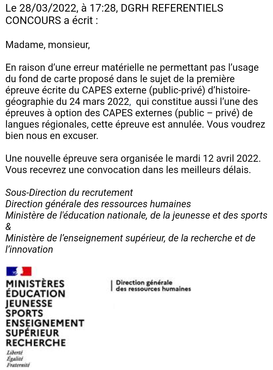 Une épreuve du CAPES d'Hist-géo 2022 annulée et reportée FO822oQXwAMkFZ4?format=jpg&name=large