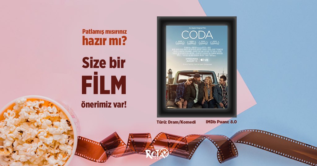 rotaetu's tweet photo. 🎬 CODA, 2021 yapımı dram/komedi filmidir. Yönetmenliğini Sian Heder’ın yaptığı film, En İyi Uyarlama Senaryo dalında BAFTA Ödülü, En İyi Uyarlama Senaryo Akademi Ödülü ve En İyi Uyarlama Senaryo dalında Eleştirmenlerin Seçimi Film Ödülü adaylığı kazanmıştır. https://t.co/aUzb6xDaUu