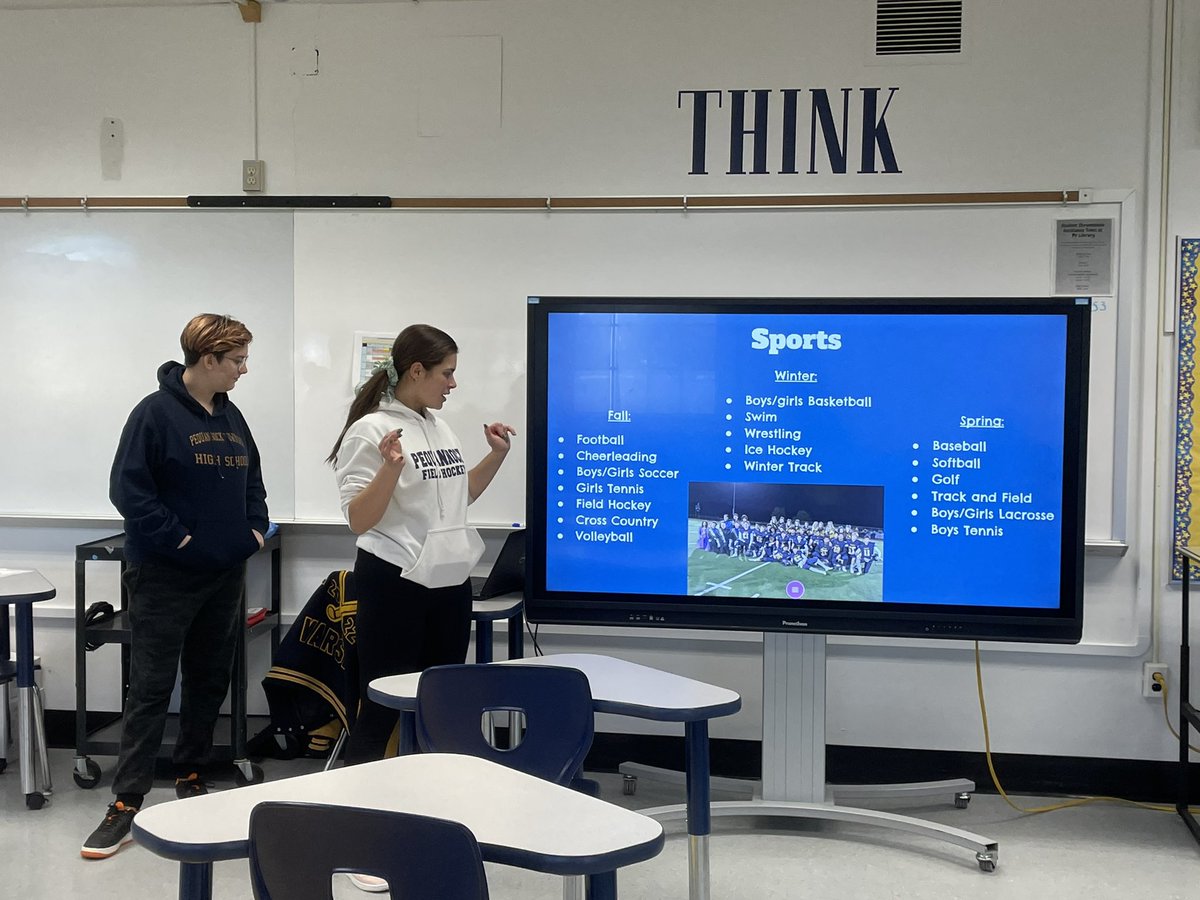 pthsHOPE's tweet photo. PTHS HOPE was proud to extend an early welcome to the class of 2026 today as we met with the 8th graders to discuss what PTHS has to offer! 💛💙 #peqpantherpride #nocknation https://t.co/6gXKM4fufx