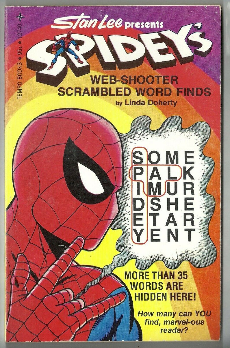 Spidey catch the words! 
#stanlee #marvelcomics #Crosswords #70s #words #spiderman #lindadoherty #popcoolture #icons #tempobooks @TheRealStanLee @Marvel @SpiderMan