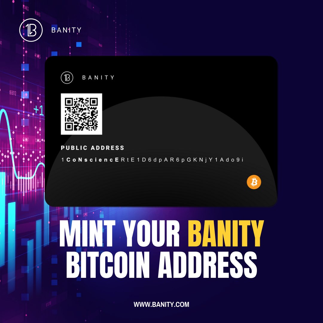 BanityNFT's tweet photo. - CoNsciencE - 10 CHAR Vanity Address - Black CARD

#Mint your Banity Bitcoin address now on : https://t.co/gOQq17yzzS

Price 0.5 Eth only 

#Banity #Vanity  #NFTLaunch #Opensea #Btc #Bitcoin #Eth #Blockchain #Conscience #NFTBTC https://t.co/Brry4ChhXG