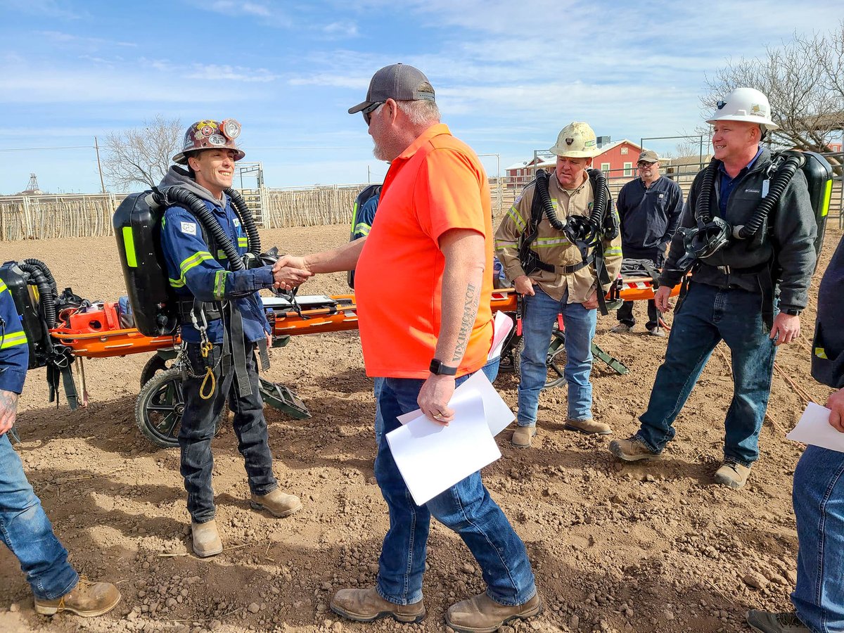 WIPPNEWS's tweet photo. During a recent training exercise, the #WIPP Red Mine Rescue Team designed a mine rescue problem with multiple ventilation changes and several hazards that teams had to solve for the successful rescue of two miners. #continuousimprovment https://t.co/YVRiO4Nch3
