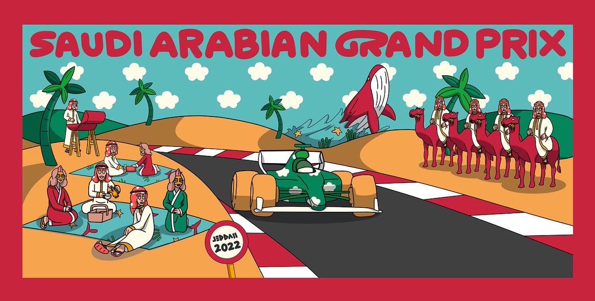 RexChouk's tweet photo. Good Vibes Only 🏎⚡️🐪🌴🐋🌊💜 #Jeddah2022 

@SaudiArabianGP #Race2 https://t.co/5yg6DC5gNS