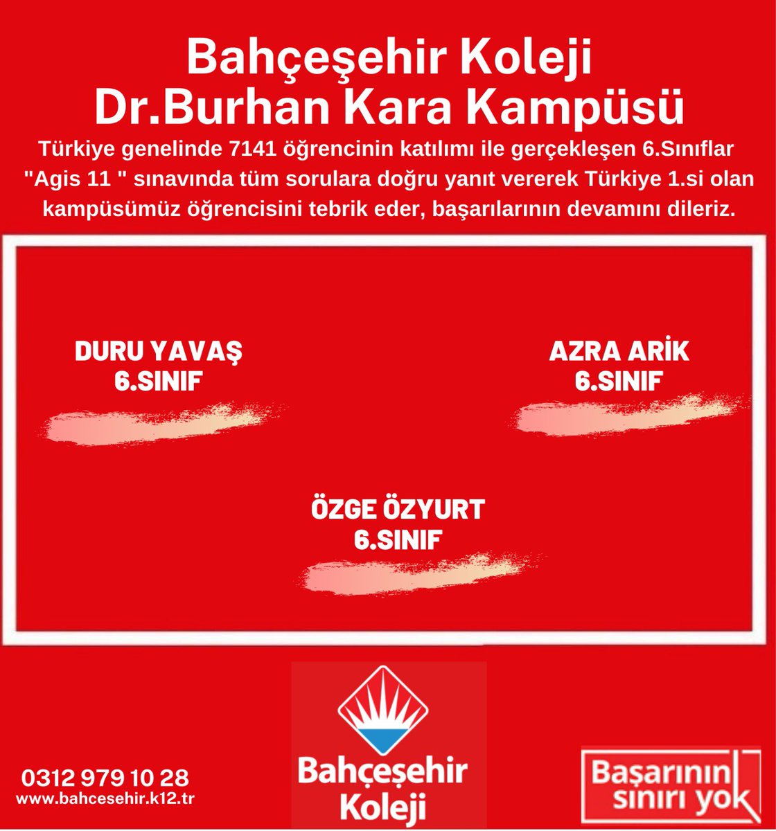 “Bahçeşehir Koleji Öğrencilerini Arıyorsanız En İyilerin Arasına Bakın. ”
Sevgili öğrencilerimizi, öğretmenlerimizi ve velilerimizi tebrik ederiz. ❤️💙 #başarınınsınırıyok