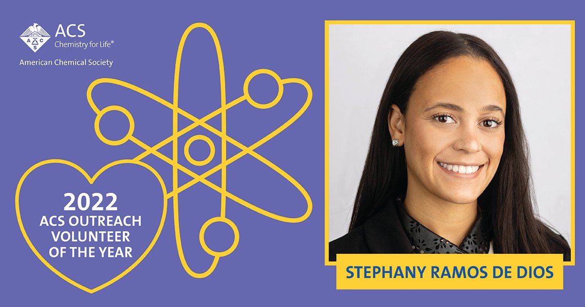 AmerChemSociety's tweet photo. Congrats to Stephany Ramos de Dios, the 2022 #ACSVoty recipient for the Nebraska ACS Local Section. Leanr more about Stephany's leadership &amp; #chemistry outreach efforts at https://t.co/ETXfbCVGdo @sramosdedios @berkowitzgrp @unlchemistry https://t.co/9uNUwzU4jM