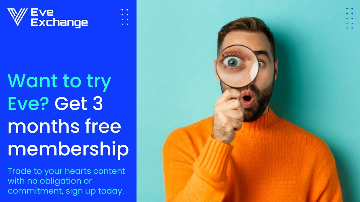 eve_exchange's tweet photo. Try it out, you have nothing to lose and everything to gain.

Zero-fee trading and much more on Eve Exchange.

Sign up today: https://t.co/XsEXKxyHsH
#cryptooffer
#prelaunchoffer
#limitedtimeoffer
#savemoney
#freetrade https://t.co/BPea66B9Om