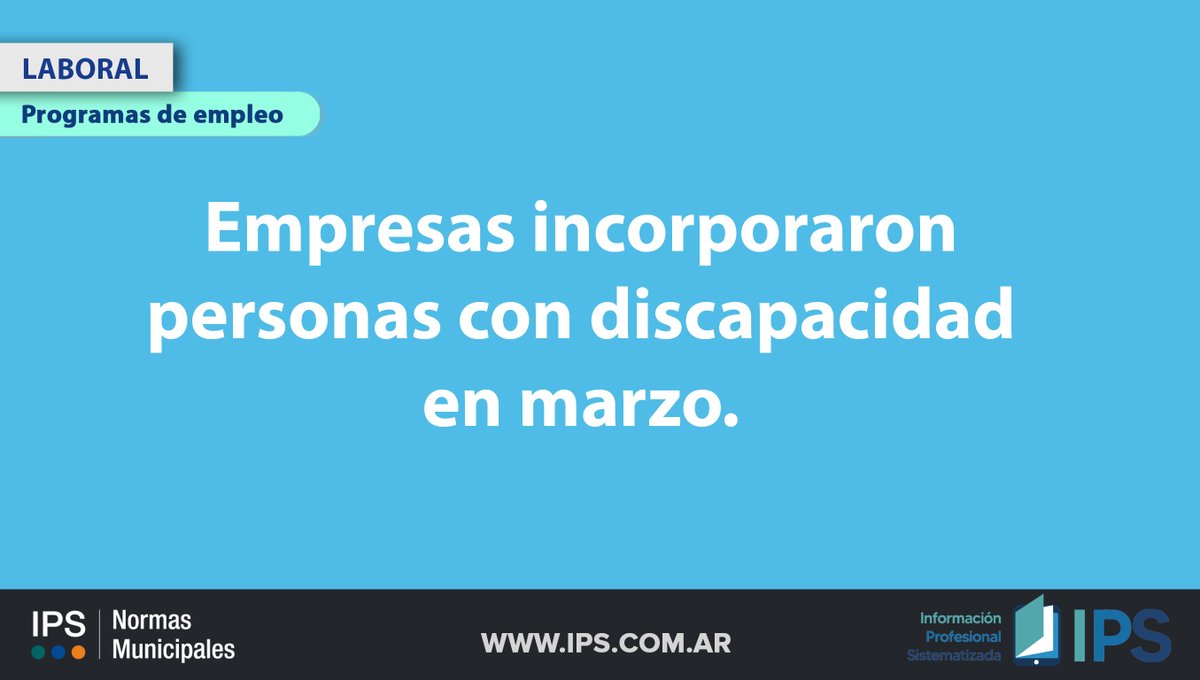 IPS_AR's tweet photo. #Laboral
Programas de empleo https://t.co/AWl9UcvIJn 
#economia #inclusion #personasondiscapacidades https://t.co/JN95y3L9iP