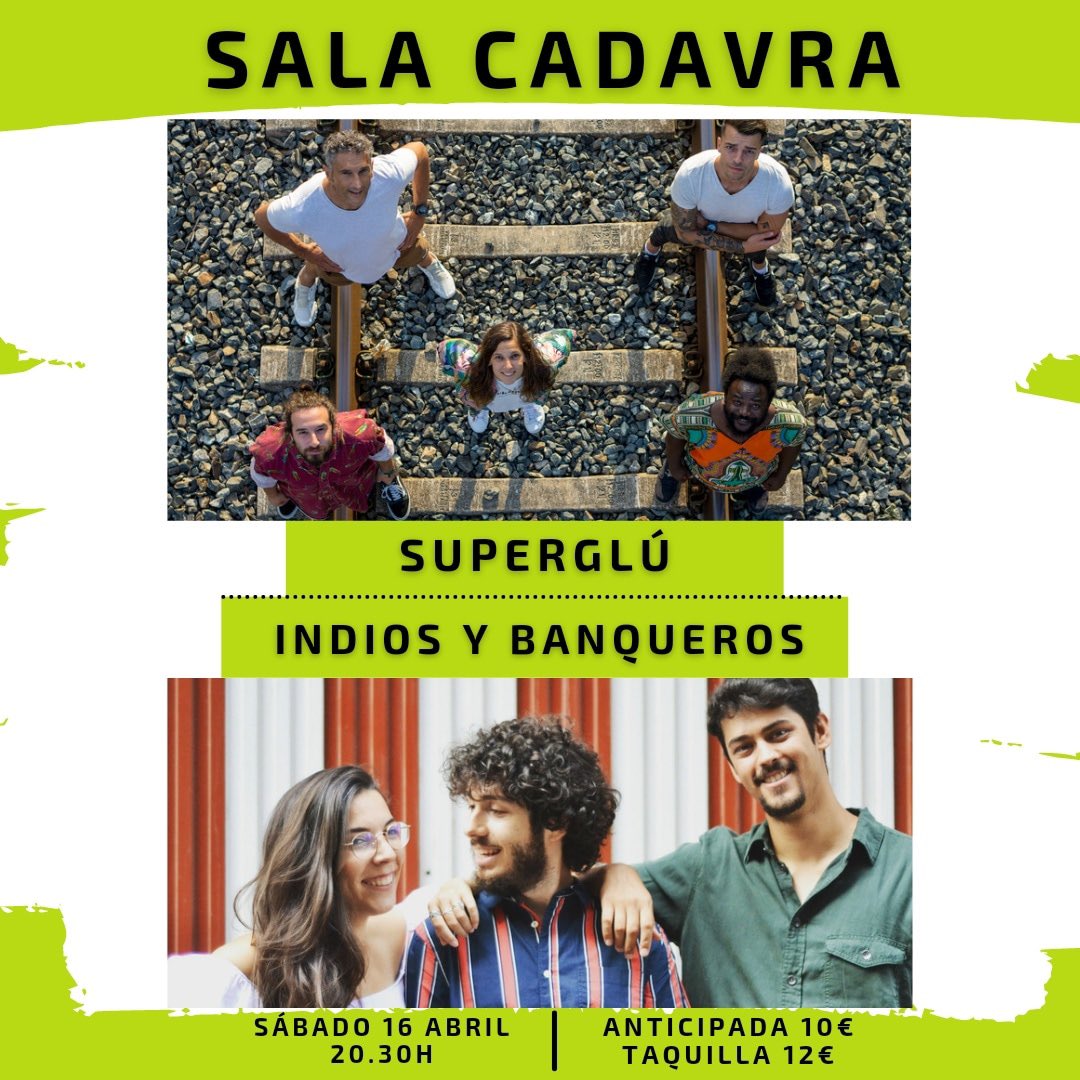 ¿Alguien más se pilla entrada para ver a los <a href="/SuperGluBand/">Superglú</a> y los <a href="/indiosybanquerx/">Indios y Banqueros ☁</a> en la capital? 
link.dice.fm/Uda35525d247