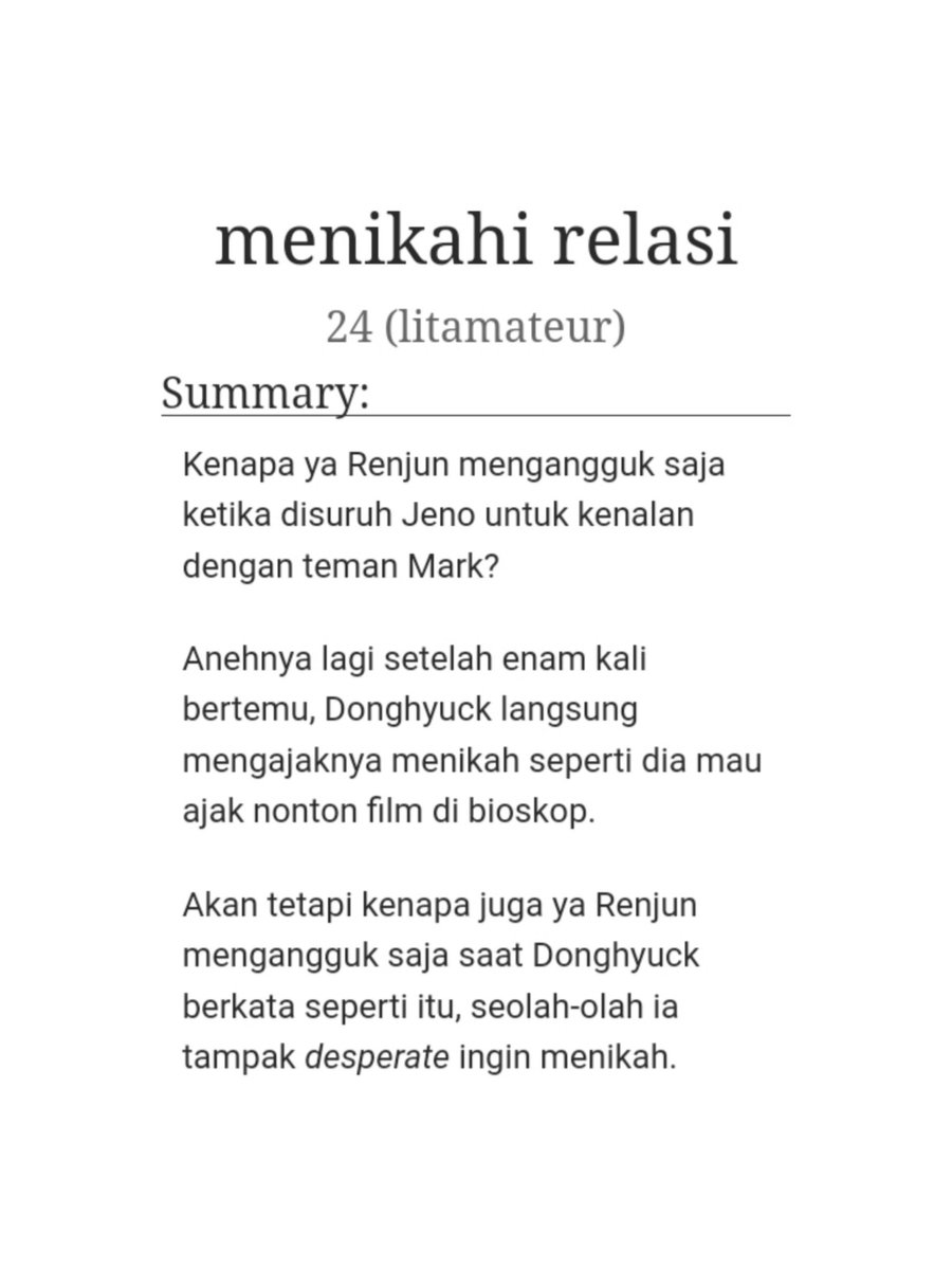 glacilate's tweet photo. 「 menikahi relasi 」 
 
✎ hyuckren 
✎ teen and up audiences 
✎ 1414w
✎ strangers to lovers, weddings, fluff, minor markno
✎ link: https://t.co/c0xwz7UQrV https://t.co/pKkon5zHMG