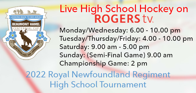RogersTVStJohns's tweet photo. Next week (April 4 - 10) on #Rogerstv and also streaming on https://t.co/Md67VybwcI !!
Live coverage of the @BHamelCCup!
#HighSchoolHockey #NFLDHockey #BHamelCCUP #LocalMatters #CommunityProgramming https://t.co/A4pXluWgzM