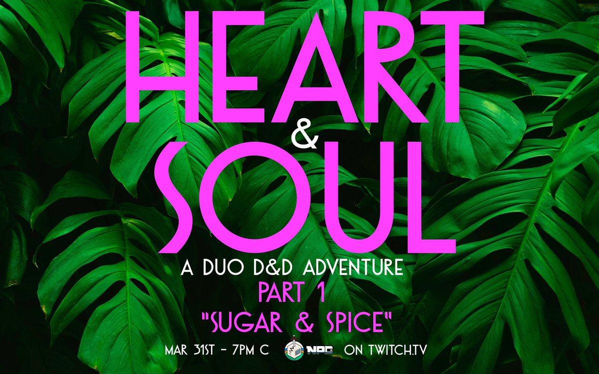 Two heroes set out for the Heart of a vast jungle in pt 1 of our Daring Duos 2-player #DnD mini-series! First up, <a href="/GizLetty/">Liz '’3 Ghosts in a Trenchcoat'' Getty</a> and <a href="/sadieposting/">shovel</a> are setting out as characters inspired by Sugar &amp; Spice on an adventure DMd by <a href="/howdyitshobert/">Horsebert🎷🐎</a> . Watch on Twitch.tv at 7pm C