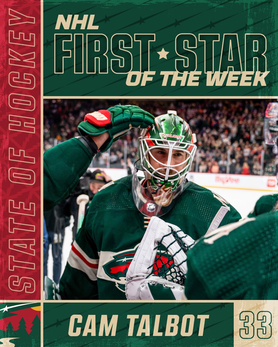 mnwild's tweet photo. A well oiled Tal🤖. Congrats, Cam!
⭐ 3-0-0
⭐ 1.33 GAA
⭐ .959 SV%
#mnwild https://t.co/wRvT8GmoNB