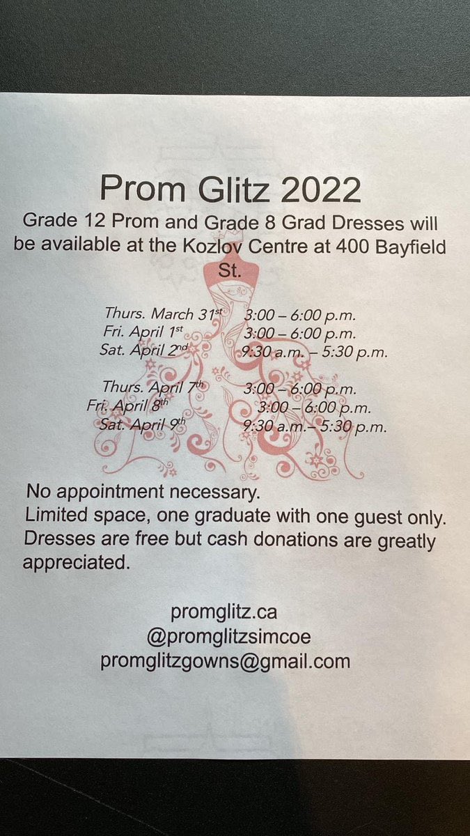 Hey <a href="/WCLittleES/">WC Little</a> grade 8 graduates! This is a great opportunity for anyone to get a dress free of charge or by donation. Lots of styles and sizes.  No appointment is necessary.