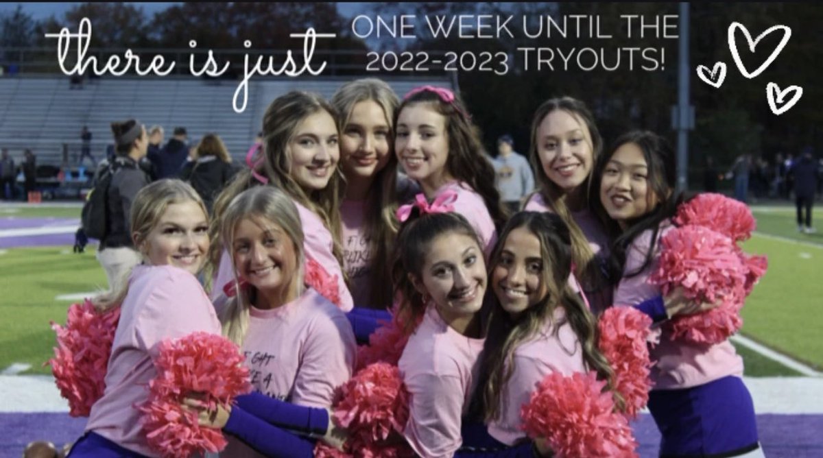 We are just ONE WEEK away from Day 1 of the 22-23’ tryouts! If you are attending reminder to print &amp; sign the last page of our contract which is in our bio! Practice time is 6-830 💜🤍