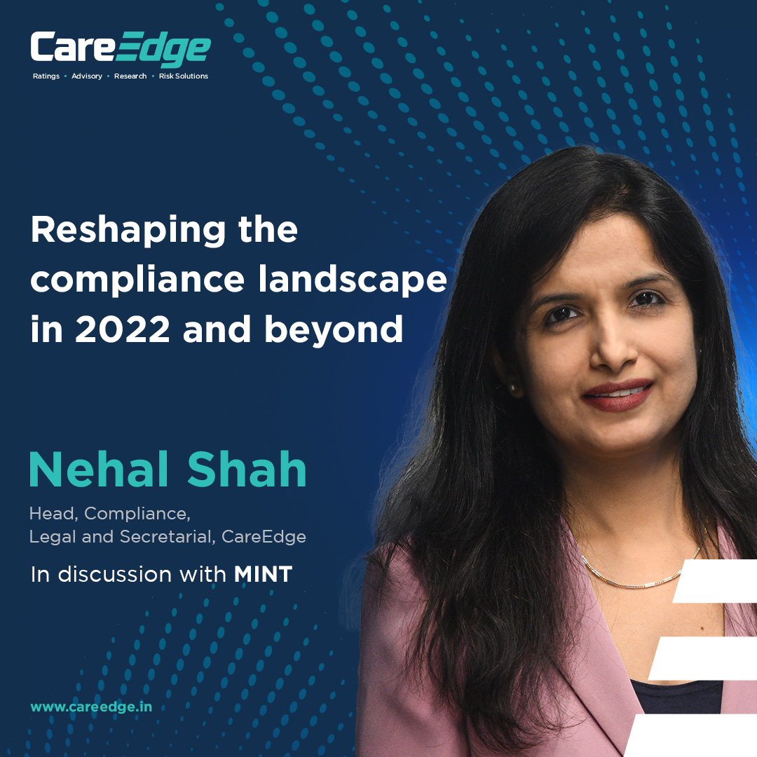 CareEdge_Group's tweet photo. In discussion with the industry experts during a Mint webinar titled ‘Reshaping the Compliance Landscape in 2022 and Beyond’, CareEdge's #NehalShah highlights the new trends and technology's impact in the world of compliance. Click https://t.co/VdmXI0VlNX to watch the full video. https://t.co/PR09dCXl4G