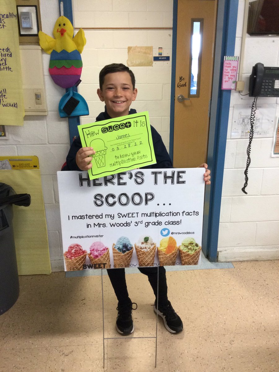 mrswoodsbcs's tweet photo. &amp;&amp;&amp;&amp; another one! 🥳🤩 congrats to James for completing his Mad Math Minute multiplication sundae! 📉🧮📊 #multiplicationmaster #thirdgradeready https://t.co/115Wty95Of
