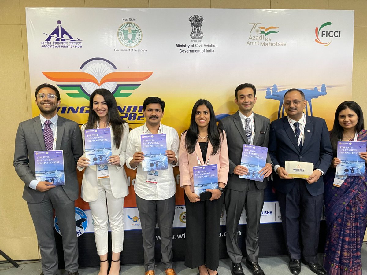 investindia's tweet photo. At the #WingsIndia2022, Dr. Maddila Gurumoorthy, Hon'ble Lok Sabha MP from Tirupati, presented the 'Tirupati: Unleashing MRO Potential' report, authored by team @investindia, to Shri @JM_Scindia, Hon'ble Minister of Civil Aviation, GoI.

#InvestIndia @ushapadhee1996 https://t.co/OwsVsTPZfk