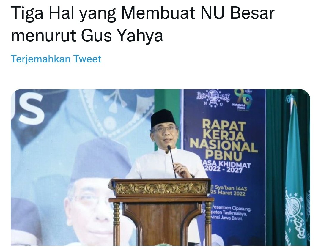 Tiga Hal yang Membuat NU Besar menurut Gus Yahya. Bismillah viralkan.. dlvr.it/SMVlqw