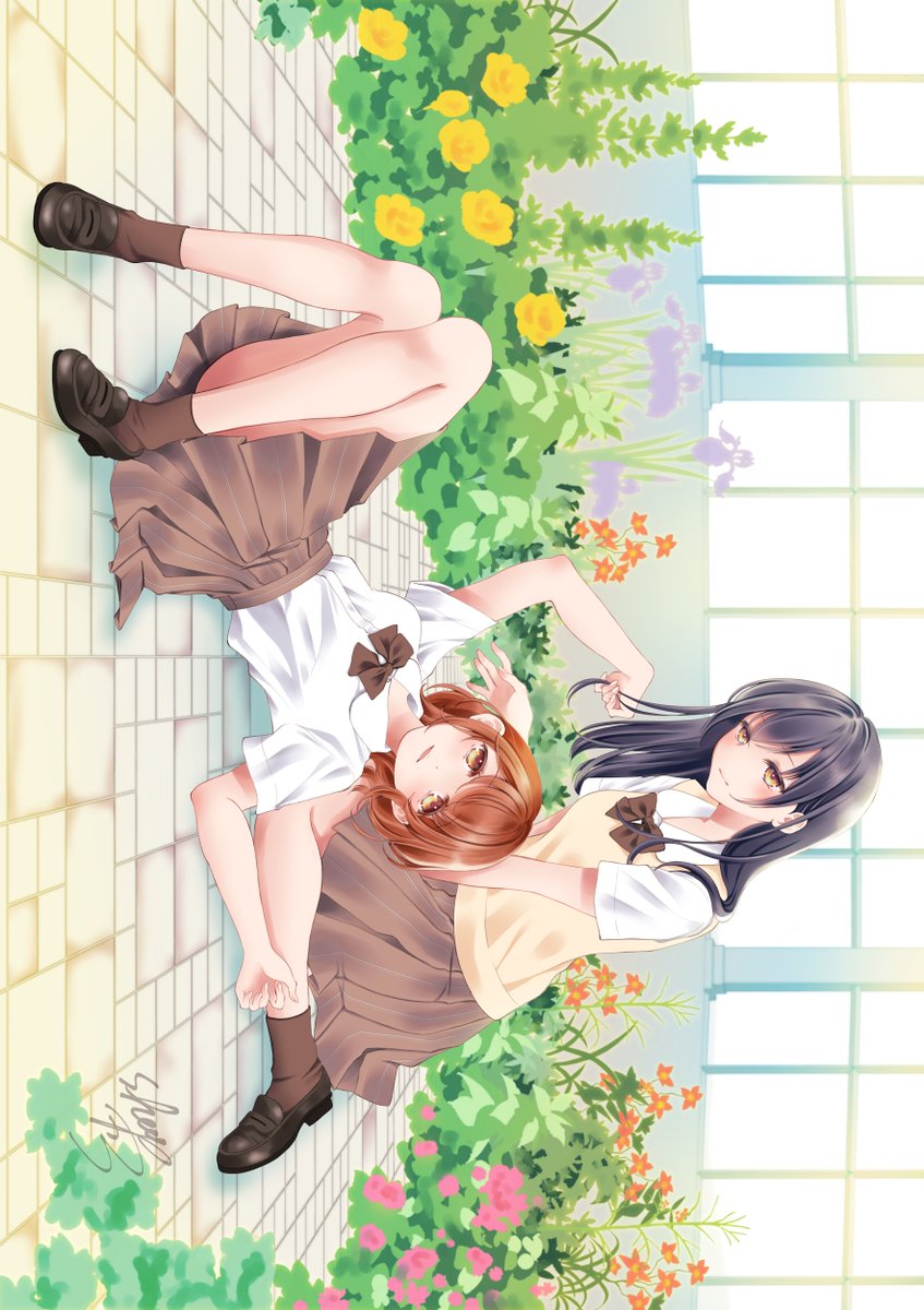 「膝枕JK🌸百合 」|sheepD🐑5/5ティア「き52a」のイラスト