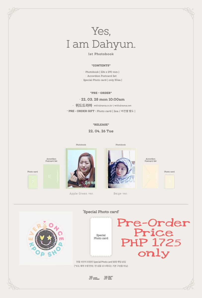 EveryOnceKSHOP's tweet photo. Tama ba tong na-order ko sa supplier? 🧐

For pre-orders, we are offering Yes, I am Dahyun for PHP1725 under normal eta. DM us for more deets. 📨
📋ORDER FORM: https://t.co/DceVfHGCYM
#YesIamDahyun
#Dahyun
#TWICE
#EveryOnceKSHOP https://t.co/6OBQB2bz9X