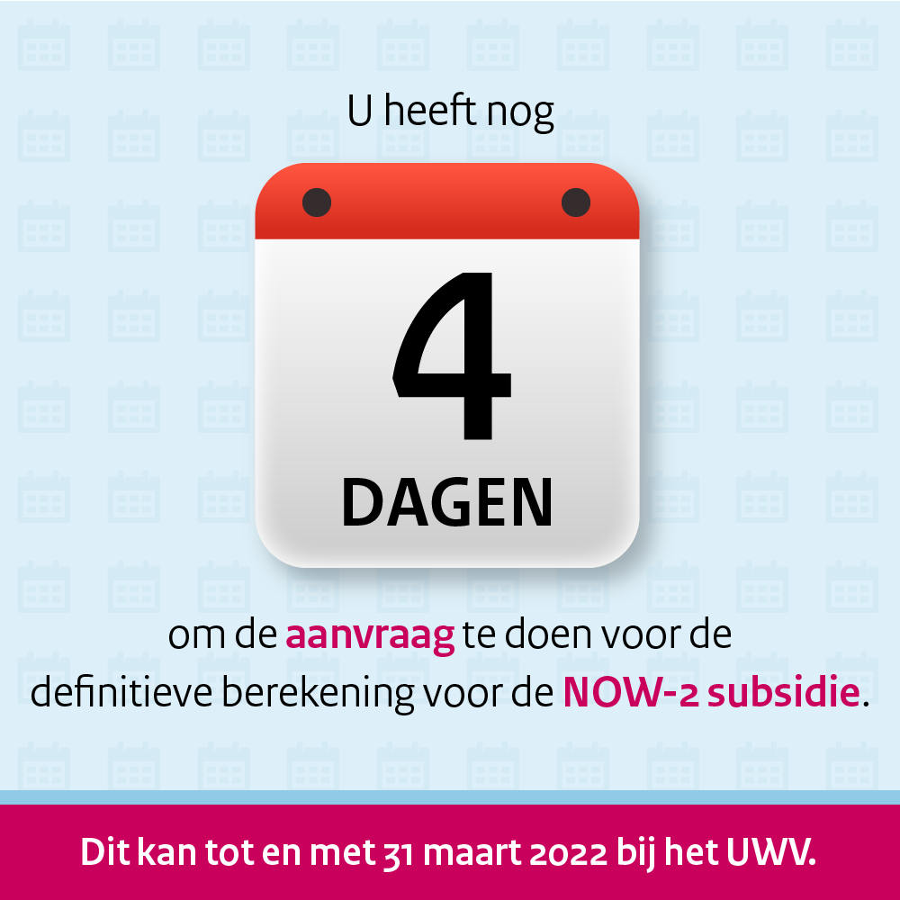 🔔 Heeft jouw bedrijf al de definitieve aanvraag voor de NOW 2-subsidie gedaan?
 
🗓️ Het gaat om de maanden juni t/m september 2020.
 
⚠️ Let op: zonder definitieve aanvraag moet de volledige subsidie worden terugbetaald.

Doe de aanvraag bij <a href="/UWVnl/">UWV</a> ⤵️
 
uwv.nl/werkgevers/ove…