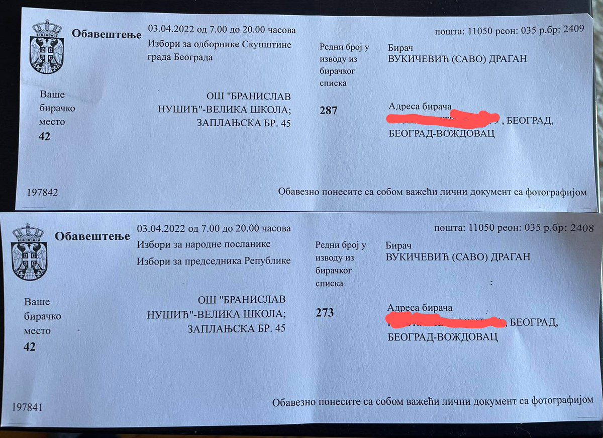 BerarJelena's tweet photo. I kod mene stigao poziv za osobu koja nikada nije živela na mojoj adresi. Sutra pravac MUP i opština da prijavim.
Ako i vi imate fantomske stanare, evo ga uputstvo: 
https://t.co/5reksLdSTI https://t.co/bV3JGgpTyu