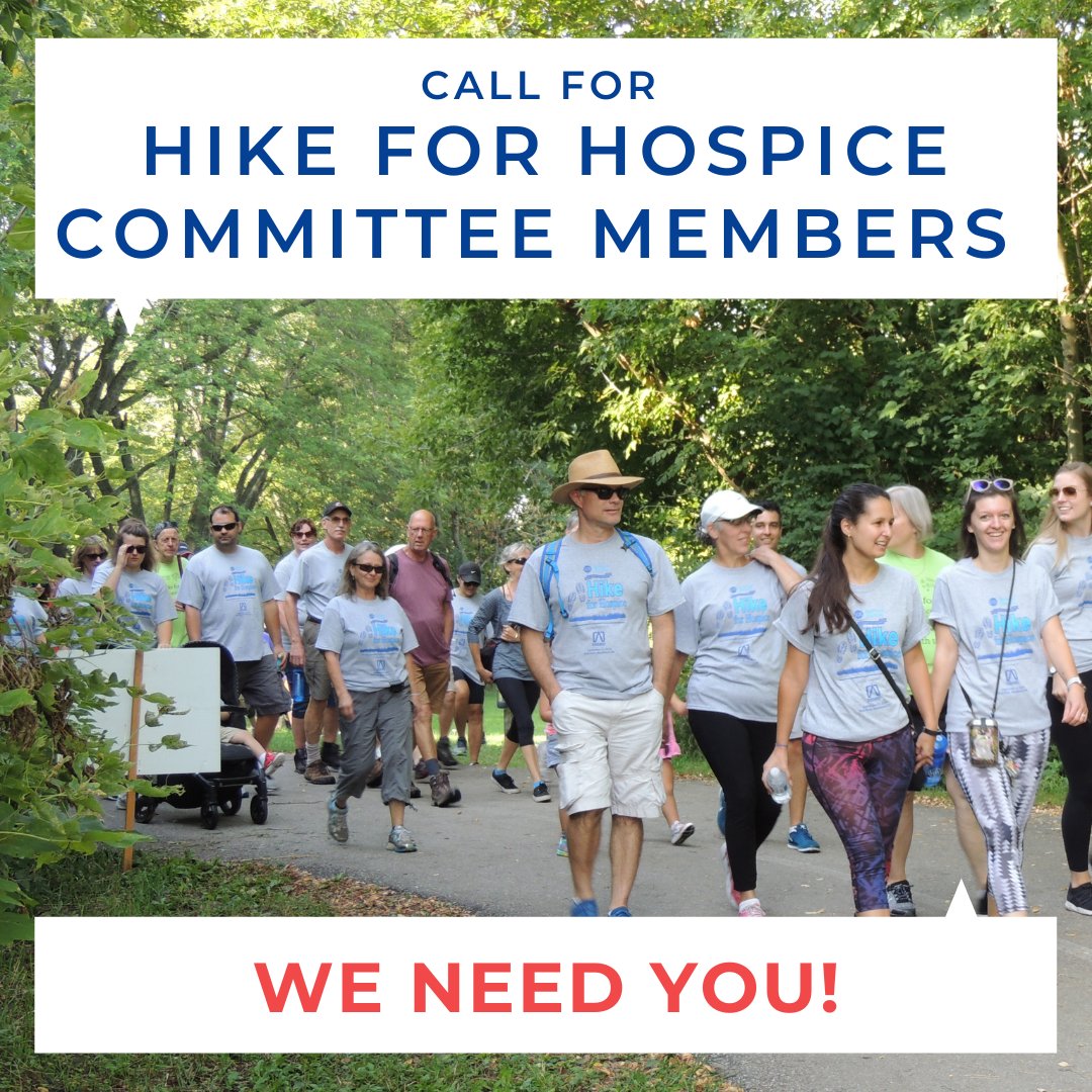 We need you! We are recruiting new members to join our Hike for Hospice planning committee. 

For more information, please contact Kerry Blackwell - (519) 280-1499 or Kerry.Blackwell@von.ca