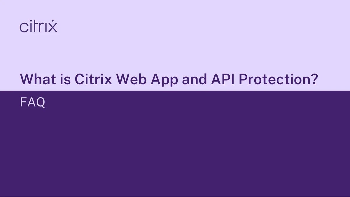 NetScaler's tweet photo. Wondering what Citrix Web App and API Protection is?

Check out our FAQ page to get the answers to all of your questions https://t.co/INnaZF1Sck https://t.co/WVJSW6gaSi