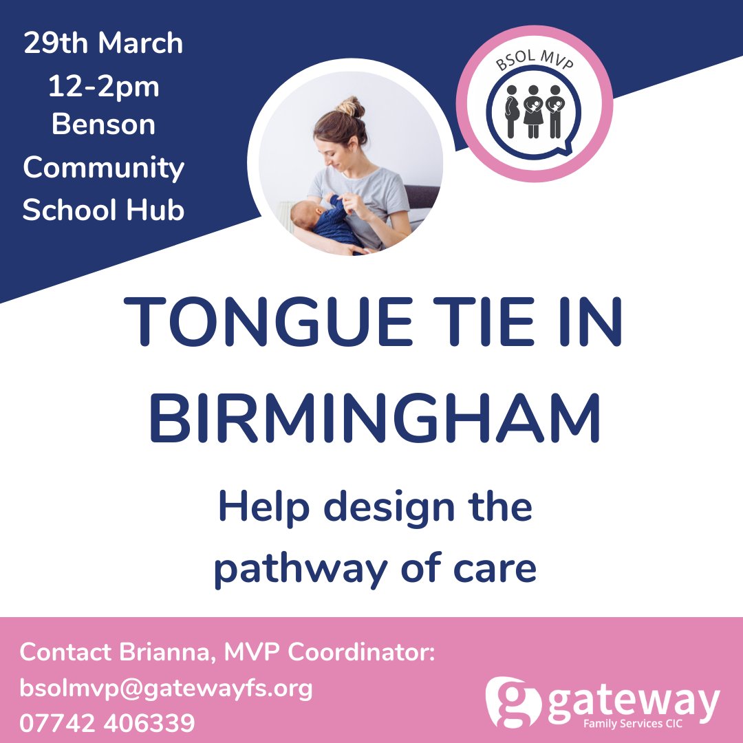 Still time to register to join us tomorrow in person to design a tongue tie pathway for the families of Birmingham and Solihull forms.gle/ALyLcP6QopzNeX…