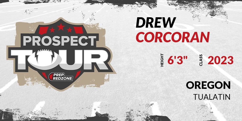Welcome Class of 2023 Drew Corcoran (<a href="/DrewCorcoran12/">Drew Corcoran</a>) of Tualatin HS to the <a href="/PrepRedzoneOR/">Prep Redzone Oregon</a> Showcase on 5-15 @ Hare Field. 

🔥🏈 #PRZProspectTour 🏈🔥

Register NOW! 👇  events.prepredzone.com/e/458/register…