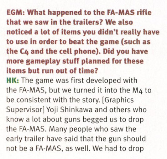 BadHumans's tweet photo. EGM 151 (2002) Hideo Kojima Interview: Removing the FAMAS due to continuity, the cellphone was to confuse players thinking they were taking damage when it vibrated, unused Decoy Balloons, Omitting an Ocelot encounter to get your blood to boil, Wasn't suppose to direct MGS2 &amp; more https://t.co/WrUPGGlxFP