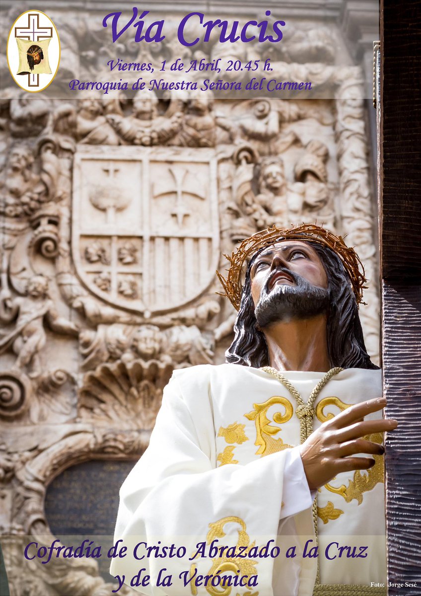 CofraVeronica's tweet photo. Acompáñanos este viernes en el Vía Crucis que organizamos en la Parroquia del Carmen. 

¡Te esperamos a las 20:45 horas! ✝️

#SemanaSanta2022 #semanasantazgz https://t.co/Z2ytAlWcPh