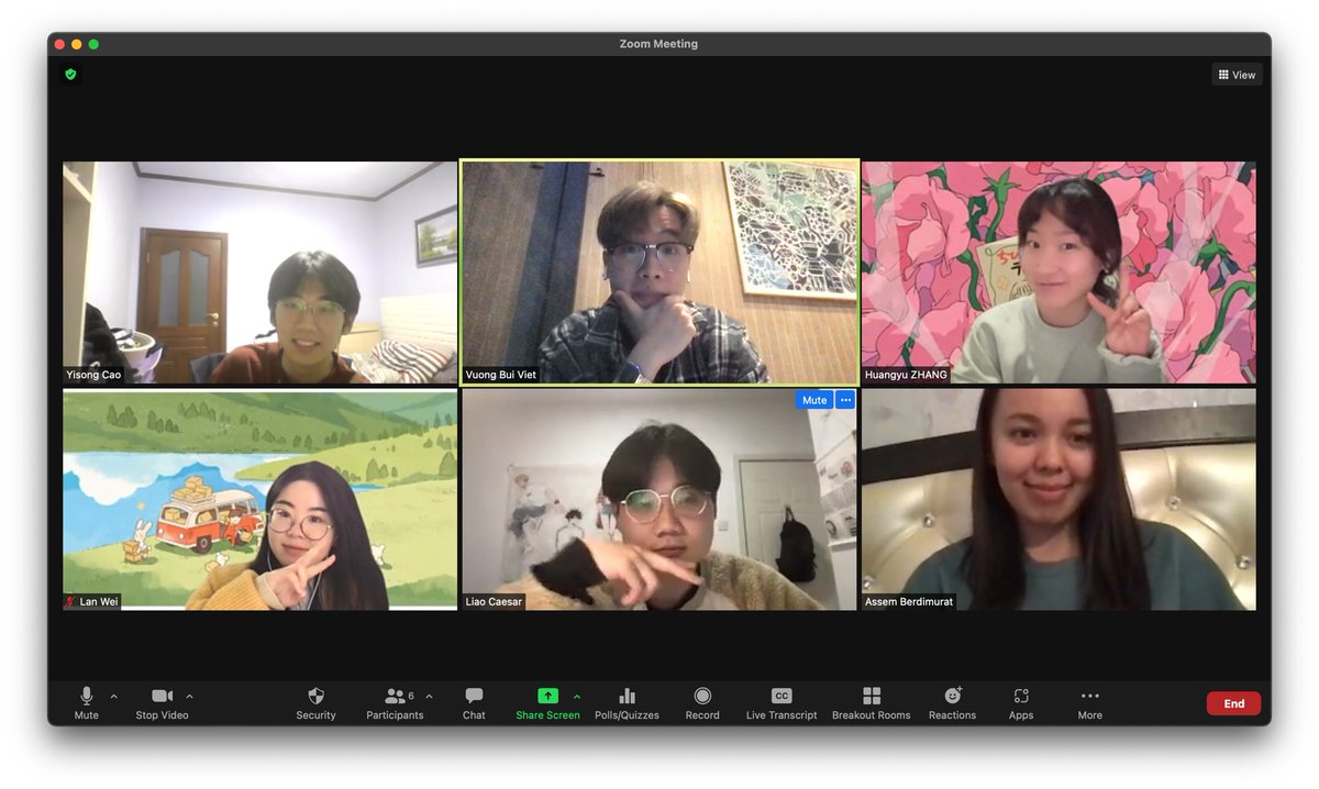 VVuong27's tweet photo. A short catching up on Zoom with my TESOL classmates trom @UofGEducation. From Vietnam, China and Kazakhstan we all miss Glasgow so much! @Carole_GU and @ZachariasSally please give us some lectures! https://t.co/YaZlnIFBX8