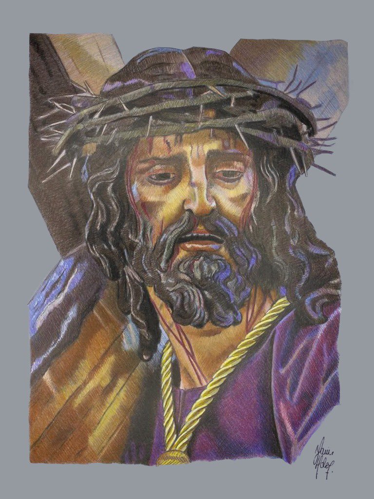 Santísimo Cristo de la Humildad, de <a href="/DoloresdelCerro/">Dolores del Cerro</a> 
Lápiz de color sobre papel, tamaño A4. Colección particular.
