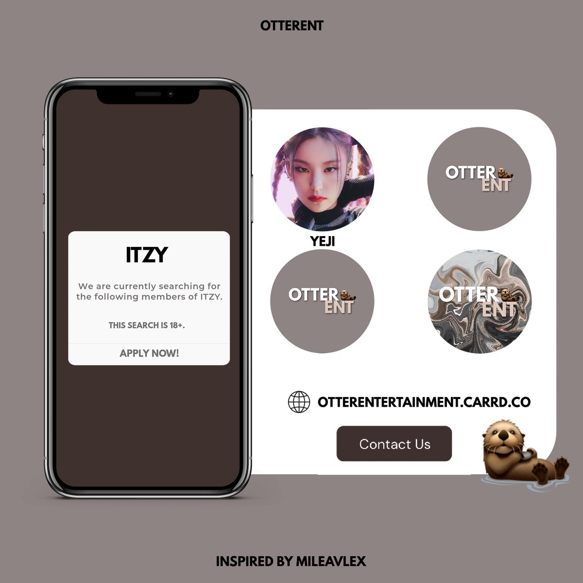 OtterEnt's tweet photo. ⠀⠀⠀⠀
Otter Entertainment
We are currently searching for the following members for our ITZY group! think you have what it takes to join? apply via the link below!
https://t.co/tXMSzDb8pQ
#krp #krp18 #ITZYrp
⠀⠀⠀⠀ https://t.co/x1ylSHuRa0