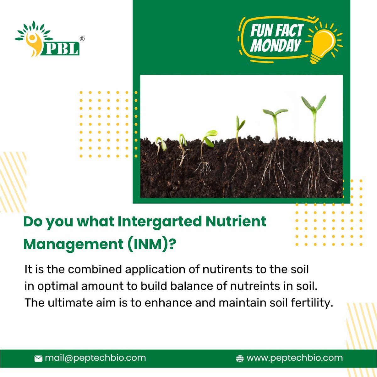 It is necessary to balance the soil nutrient input with the crop requirement. If the nutrients are applied at the right time and in adequate quantities, optimum crop yield is obtained. 
#agriculture #peptech #farming #crops #cropproduction #soil #nutrients #plantnutrients https://t.co/99Gpo0hi2l