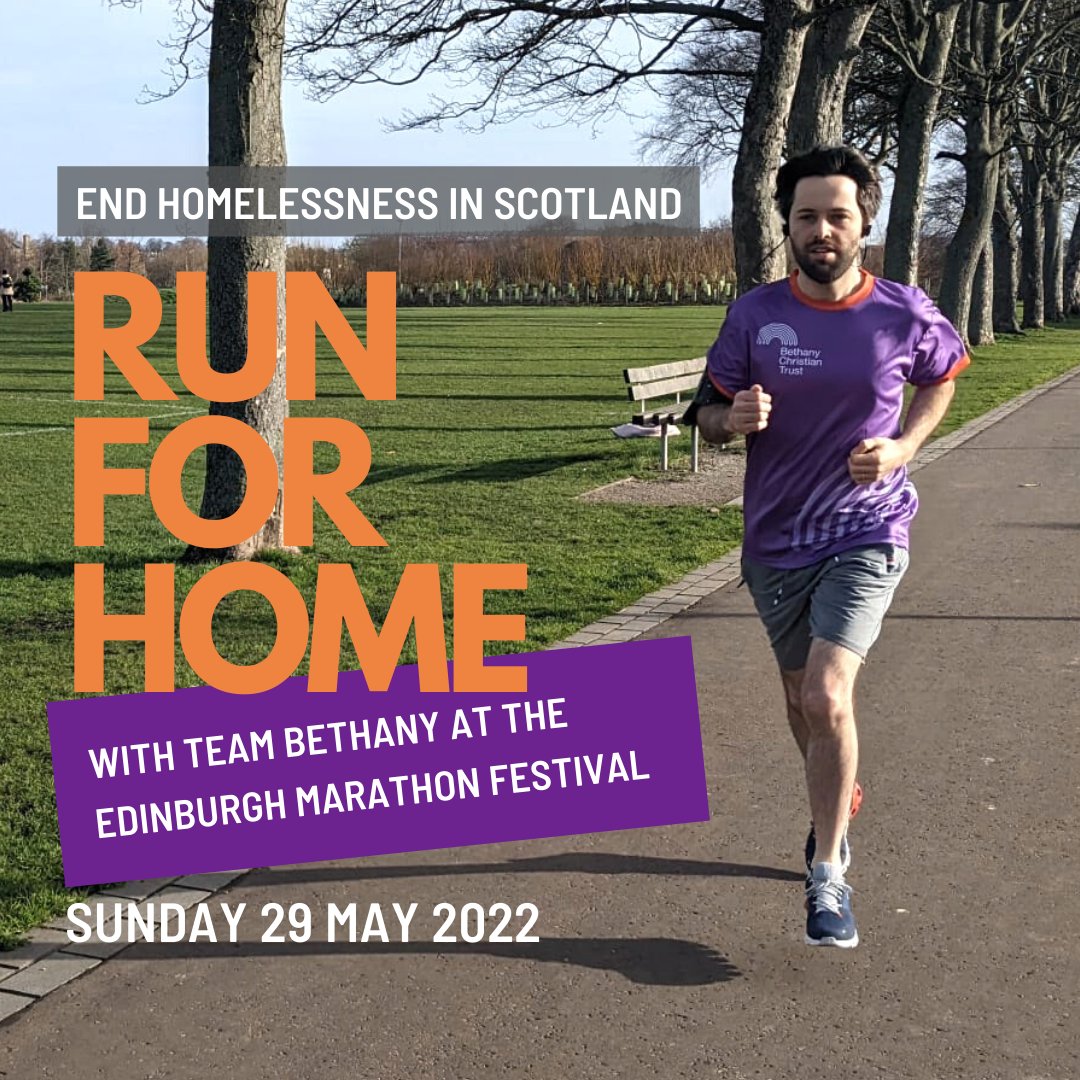 bethanychtrust's tweet photo. Love running and want to make a difference?
Sign up with Team Bethany and #RunForHome at this year’s Edinburgh Marathon Festival.
Sign up on the EMF website and list Bethany as your charity of choice!
#endhomelessness #EMF #edinburghmarathon https://t.co/hwInp0nmBJ