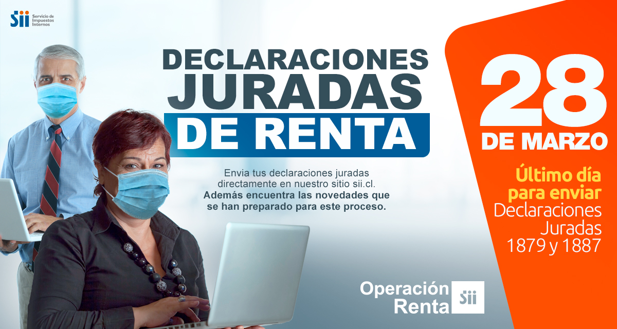 SII_Chile's tweet photo. [VENCIMIENTO DECLARACIONES JURADAS 1879 Y 1887]: ¡Recuerda que tienes plazo hasta HOY para enviarlas! https://t.co/4gfocGa4jr