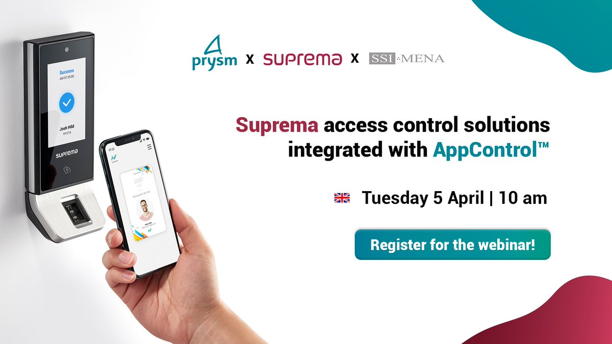 prysmsoftware's tweet image. 👨‍💻 𝐏𝐫𝐲𝐬𝐦 𝐒𝐨𝐟𝐭𝐰𝐚𝐫𝐞 𝐱 𝐒𝐮𝐩𝐫𝐞𝐦𝐚 𝐱 𝐒𝐒𝐈 𝐌𝐄𝐍𝐀
Seamless &amp;amp; unified access control management with AppControl™ and the latest solutions from @supremaglobal! Register here: us02web.zoom.us/webinar/regist…
#AppVision #Suprema #AccessControl #Biometrics #Webinar