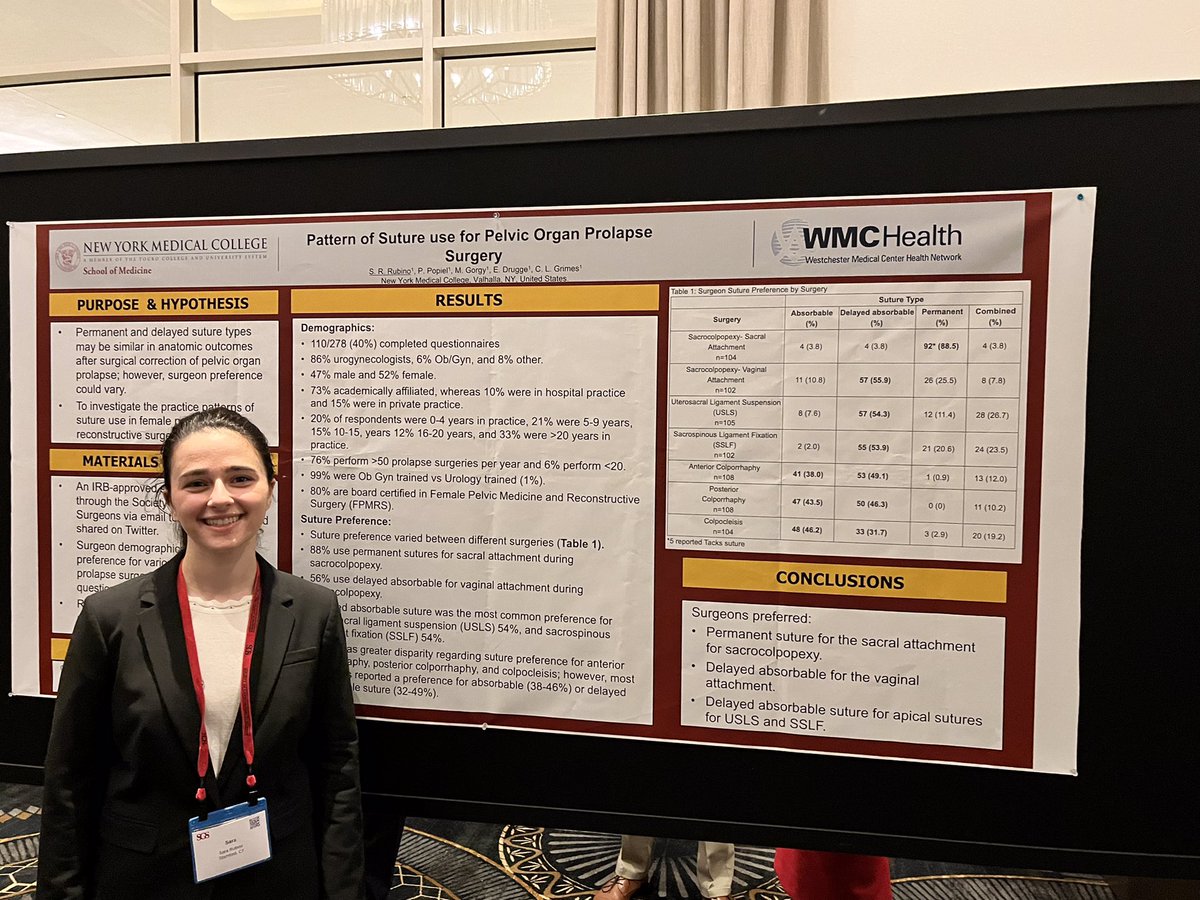 Cara Grimes (@drcaragrimes) on Twitter photo Sara Rubino MS2 presenting our work on Pattern of suture use in prolapse surgery at #SGS2022 Congrats! 🎊🎉 <a href="/GynSurgery/">Society of Gynecologic Surgeons</a> <a href="/NymcObgyn/">NYMC OBGYN Residency Program</a> <a href="/nymedcollege/">New York Medical College</a> Sara Rubino MS2 presenting our work on Pattern of suture use in prolapse surgery at #SGS2022 Congrats! 🎊🎉 <a href="/GynSurgery/">Society of Gynecologic Surgeons</a> <a href="/NymcObgyn/">NYMC OBGYN Residency Program</a> <a href="/nymedcollege/">New York Medical College</a>